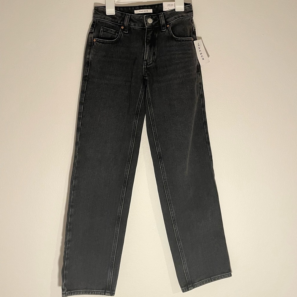NWT PacSun Women's Low Rise Straight Black Jeans